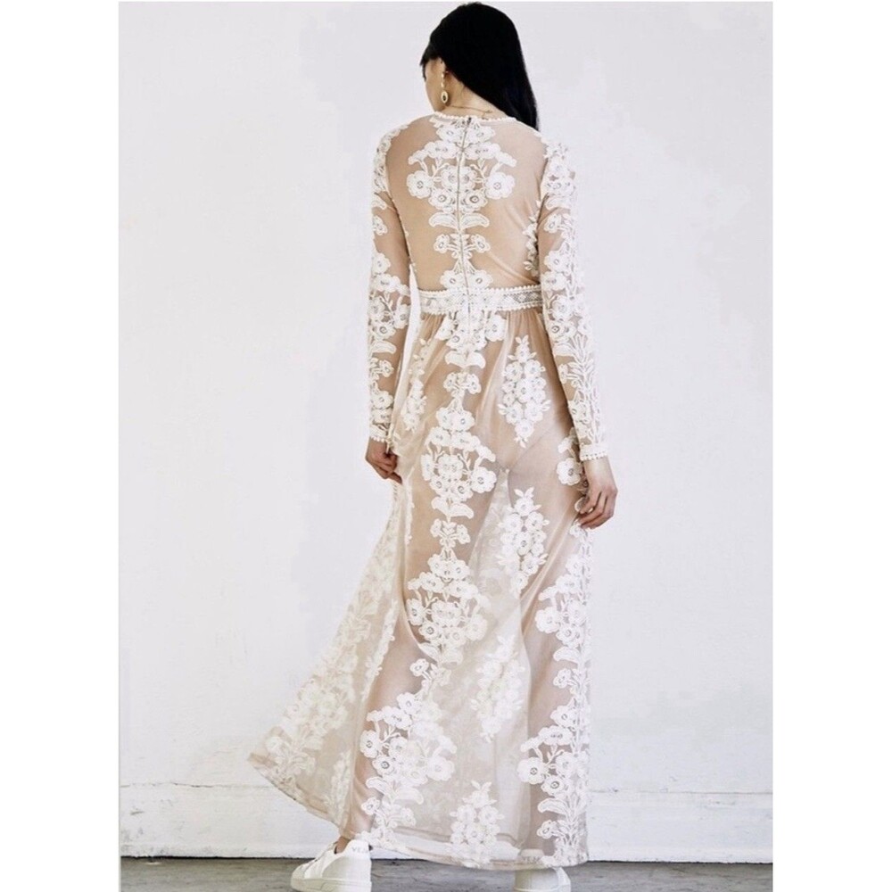 NWT For Love & Lemons Free People Temecula Embroidered Maxi Dress Size Medium - Picture 2 of 16